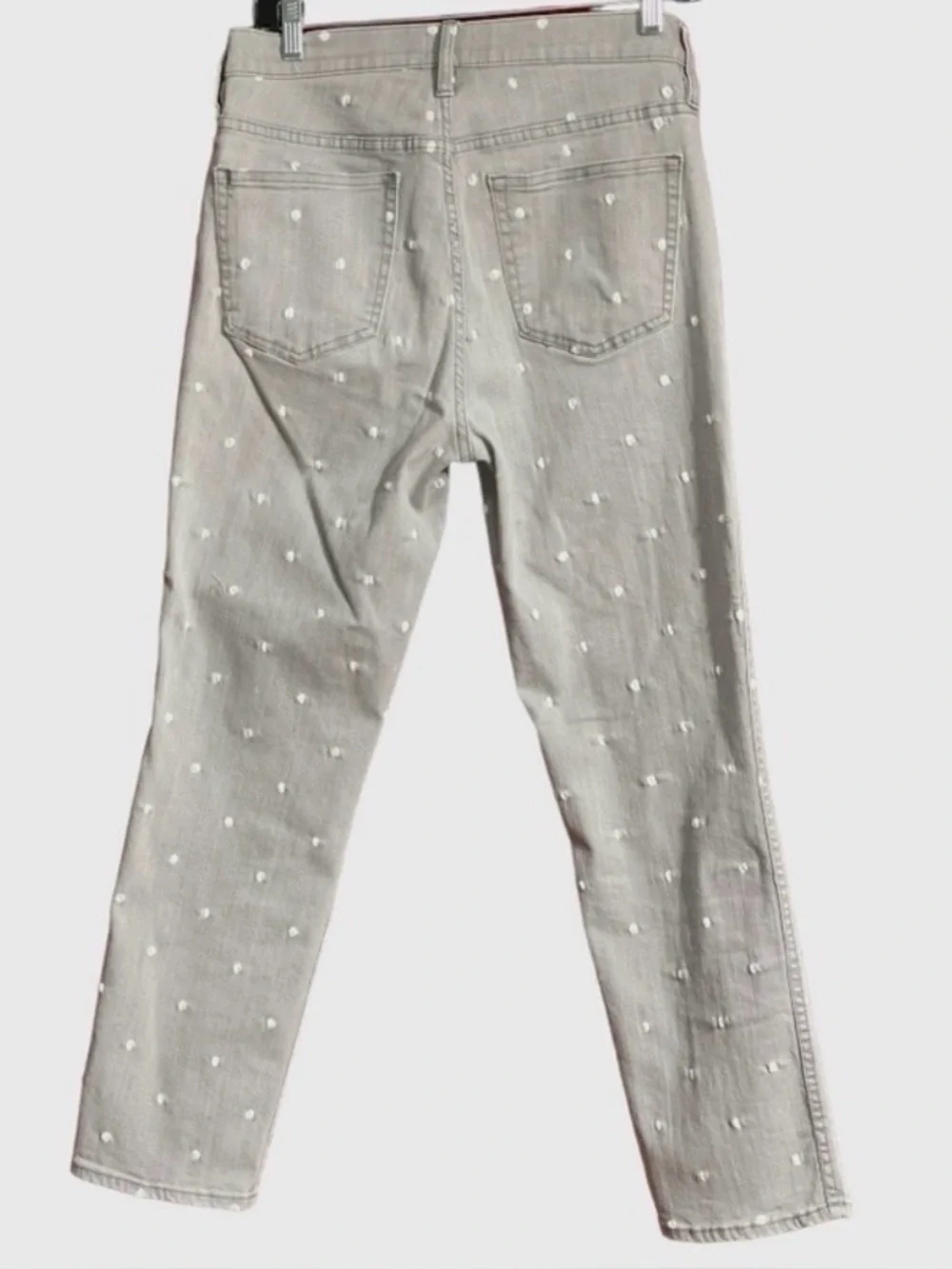 J.Crew Gray Polka Dot High Rise Cropped Straight Leg Jeans Size 29